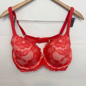 Victoria’s Secret Rhinestone embellished bra 36DD red lace body by Victoria Demi